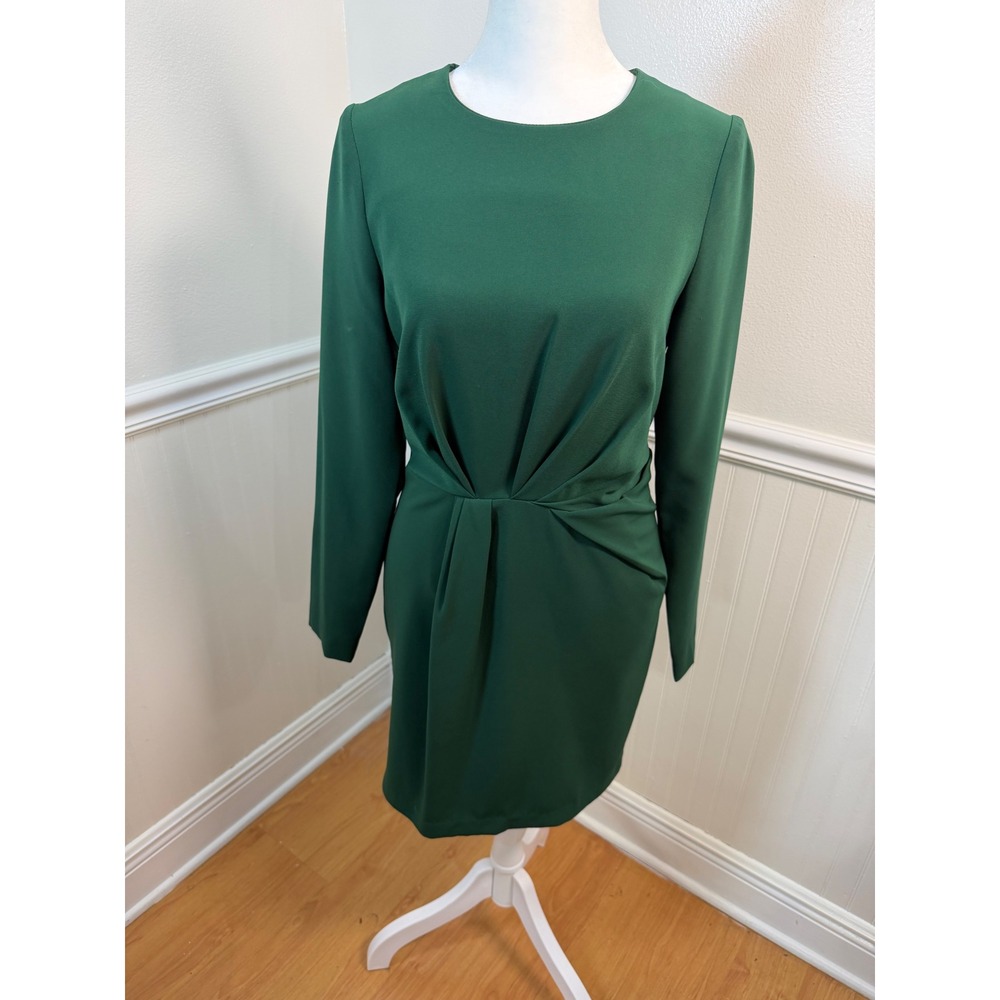Line & Dot Green Long Sleeve Twist Front Knee Length Dress Women Size‎ XS